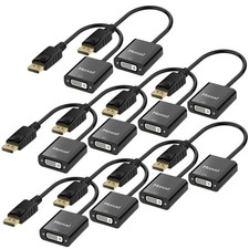 Moread DisplayPort (DP) to DVI Adapter, 10 Pack, Gold-Plated Display Port to ... picture