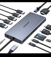 15-in-1 USB C Docking Station for Dual Monitors, Triple Display Hub, HDMI, DP picture