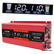 /2000W(Peak) Car Power Inverter DC 12V to 110V AC Converter with LCD 1000W Red picture