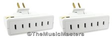 (2) Swivel Taps 2 Prong 3 Outlet Electric Adapter 3-Way Wall Plug Power Splitter picture