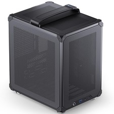 C6-ITX Black Mini ITX Handled Mesh PC Case, Simple Compact Desktop Chassis, S picture
