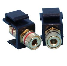 2 Pack Banana Jack Plugs Keystone Jacks for Speaker Connection Black Fiber Optic picture