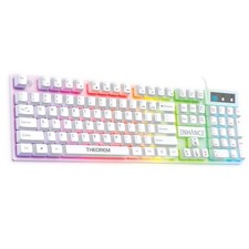 Theorem 3 White Keyboard - White, Mechanical Feeling Keyboard, 19KRO, LED Modes picture