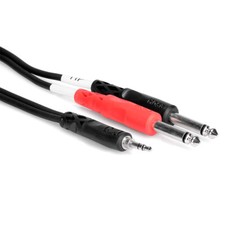 Hosa CMP-153 3 Foot Stereo Breakout, 3.5 mm TRS to Dual 1/4 in TS, New picture