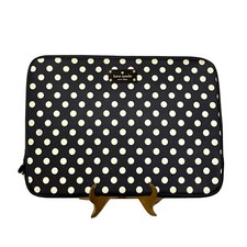 kate spade polka dot classic laptop sleeve case in black and cream EUC picture