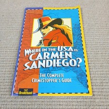 Where in the USA is Carmen Sandiego? Crimestopper's Guide ONLY Broderbund Mac PC picture