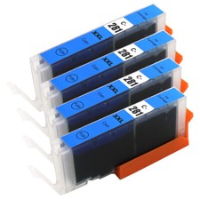 4PK CYAN CLI-281XXL Ink Tank + chip use for Canon TR8520 TR8620 TS9520 TS9521C picture
