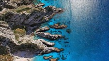 Landscape calabria sea cliff italy nature shore aerial Custom Gaming Mat Desk picture