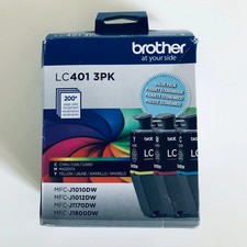 Brother Genuine LC401 Standard Yield 3-Pack Color Printer Ink Cartridges, 2028++ picture