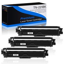 3PK TN221 Black Toner Cartridge for Brother HL-3170CDW MFC-9130CW MFC-9340CDW picture