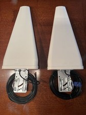 2x 4G External LPDA 4G Antennas + 2x 35 FT RG-58 Cables And Pole Mount Brackets picture