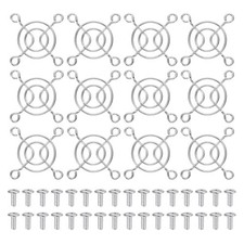 12 Pcs 40mm Fan Finger Grill Metal Ventilation Grill Cover with Screws, Silver picture