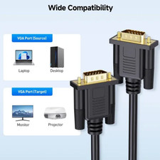 Cable Matters SVGA Super VGA Male to Male Monitor Cable Black 6ft (2Pack) picture