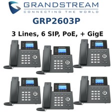 6 Grandstream GRP2603P 3-Line 6 SIP Office Phone + Dual Gigabit PoE picture