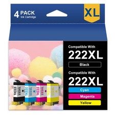 4Pack T222XL 222 XL Replacement Ink Cartridges for Epson WF-2960 XP-5200 Printer picture