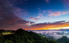 Landscape sky clouds forest low Custom Gaming Mat Desk picture