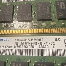 Lot Of 2 Samsung 8GB DDR4 PC4-2400T ECC  288-Pin RDIMM M393A1G40EB1-CRC0Q picture