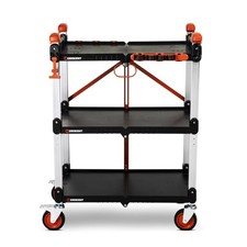 Crescent SITERUNNER 3 Shelf Heavy Duty Folding Jobsite Cart F3SCBL picture