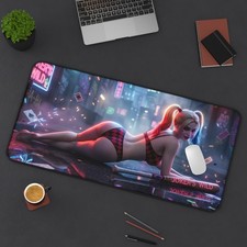 Harley Quinn Desk Mat, DC Computer Desk Pad, Gamer Desk Decor picture