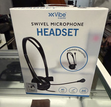 Vibe e-ssential Headband Headset Black Double Ear-Pad Boom Adjustable Microphone picture