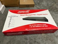 Transition Networks Smart Managed PoE+ Gigabit Switch SM16TAT2SA-NART Open Box picture