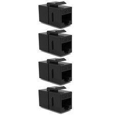 4 Pcs Cat5E RJ45 Ethernet Network Keystone Jack Inline Coupler Snap In Black picture