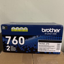 Brother TN760 Genuine 2-Pack Black Laser Toner Cartridges High Yield NEW picture