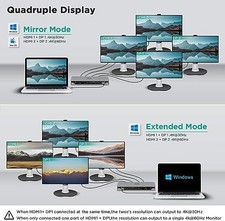 Docking Station, QGeeM USB C Laptop Docking Station Dual Monitor -  Gray picture