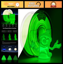 Glow in the Dark 3D Printer Filament 1.75mm Green, Shiny Silk PLA, UV Reactive, picture
