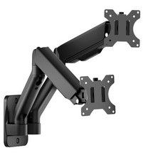 monTEK Dual Monitor Wall Mount for 17 to 32 inch Flat/Curved Screens Black picture