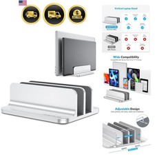 Updated Dock Version] Vertical Laptop Stand, Double Desktop Stand Holder with... picture