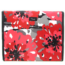 Thirty-One 31 Tri-Fold Organizer Tablet Case Red Bold Bloom Pockets Zip 8