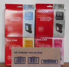 4 x Ricoh Ink GC 21Y 21K 21M 21C Aficio GX 2500 + Inc Collector 405662 picture