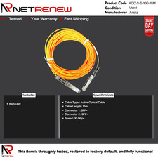 Arista Geniune Networks AOC-S-S-10G-15M 10G SFP+ Optical Cable picture