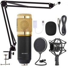 Condenser Microphone with Shock Mount, Arm Stand, Pop Filter & USB Adapter picture