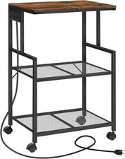 Mobile Printer Stand, 3-Tier Industrial Printer Cart with Power Outlets and 2 picture