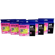 5 PACK Genuine Epson 69 Magenta - Ink Cartridge WorkForce 1100 WorkForce 40 NEW picture