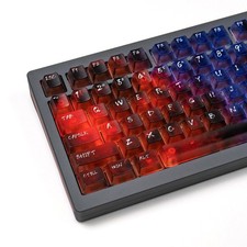119 Keys Keyboard Keycaps Shine Through Clear Red Blue Set Cherry Transparent MX picture