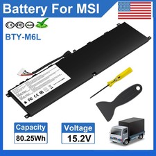 BTY-M6L Battery for MSI 0016Q2 PS63 Modern 8RC GS75 8SG 9SD P75 Creator P75 9SC picture