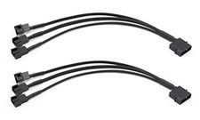 2 Pack Molex to 3 Pin or 4 Pin Fan Adapter Computer PC Case Fan Power Splitter C picture