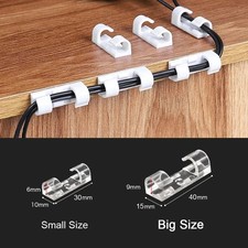 10-100 Cable Clips Self-Adhesive Tie Cord Management Wire Holder Organizer Clamp picture