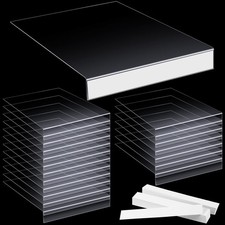 50 Pcs Clear Moveable Shelf Label Holders with 50 Insert, Clear Bookshelves T... picture