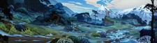 Landscape mountains river snow forest dual monitors Custom Gaming Mat Desk picture