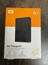 WD My Passport - 4TB External HDD Hard Drive - Black (WDBPKJ0040BBK-WESN) picture