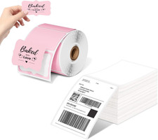4x6 Thermal Label Printer Paper with Pink Thermal Labels Shipping Label Set picture