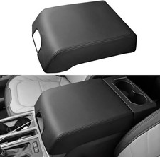 INTGET Center Console Cover for Ford F150 2015-2020, black stitches  picture