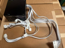 Evounic 650W ATX Desktop PC Gaming Power Supply PSU White Cables Open Box picture