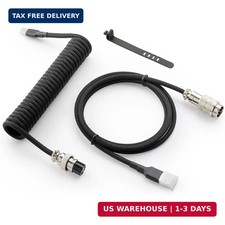 Pro Custom Coiled USB C Cable for Gaming Keyboard, Double-Sleeved Mechanical Key picture