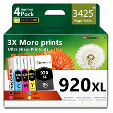 920XL High Yield Ink Cartridges | 4-Pack, Black / Cyan / Magenta / Yellow picture