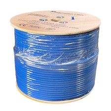 CAT6A 1000FT CMP Plenum Shielded F/UTP NETWORK ETHERNET LAN CABLE 650MHz Blue picture